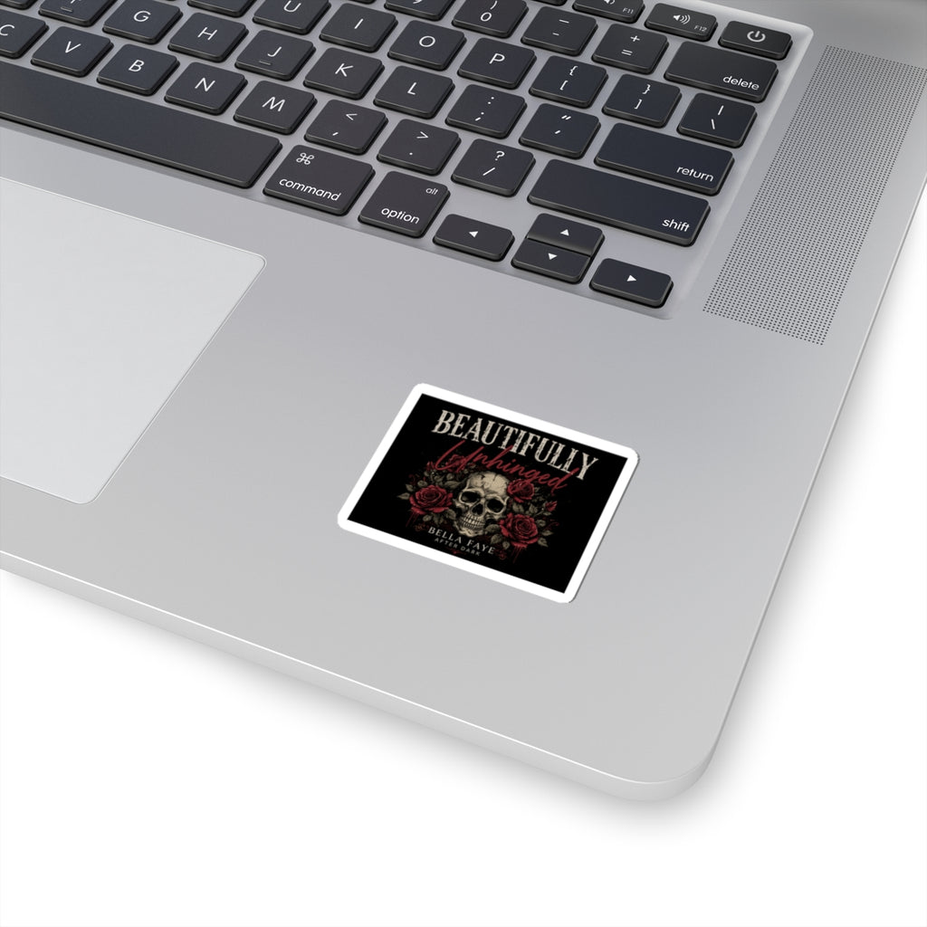 Beautifully Unhinged Skull & Roses Kiss-Cut Sticker