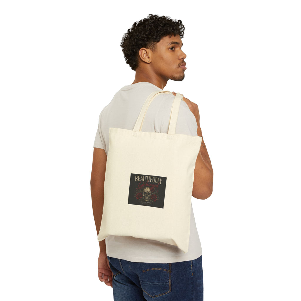 Beautifully Morbid Skull Tote Bag – Cotton Canvas Grocery & Book Tote