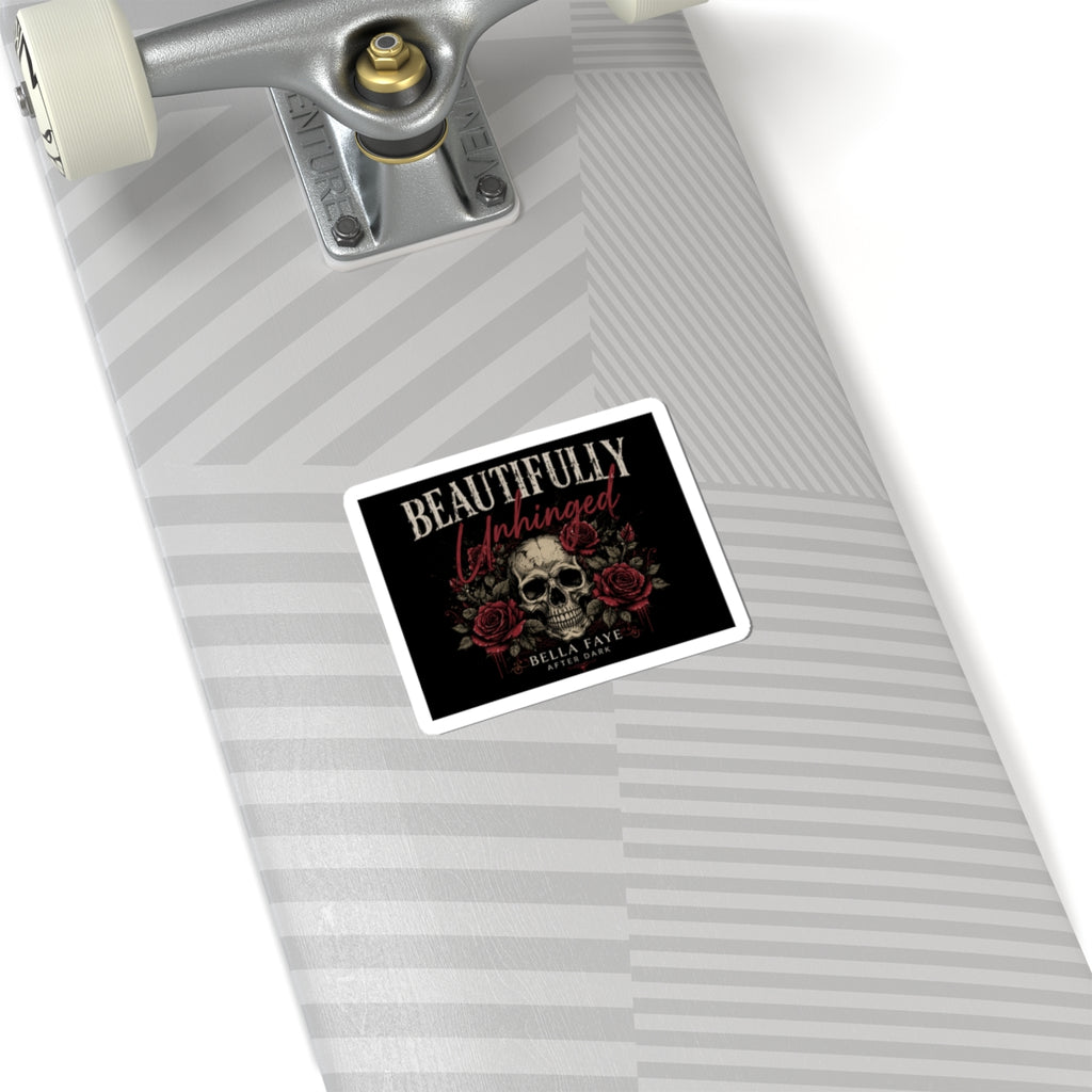 Beautifully Unhinged Skull & Roses Kiss-Cut Sticker