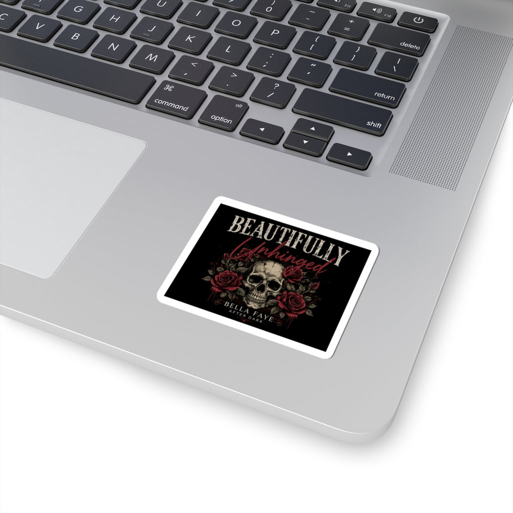 Beautifully Unhinged Skull & Roses Kiss-Cut Sticker