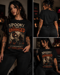 Copy of Spooky But Make It Unhinged T-Shirt | Halloween Skeleton Forest Tee