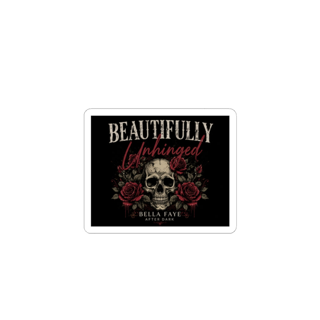 Beautifully Unhinged Skull & Roses Kiss-Cut Sticker