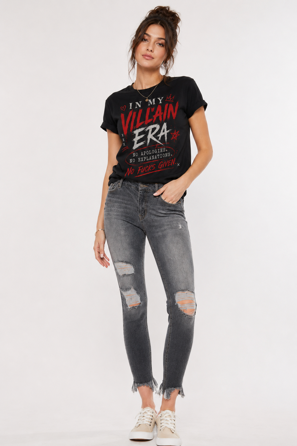 Kancan High Rise Distressed Ankle Skinny Jeans